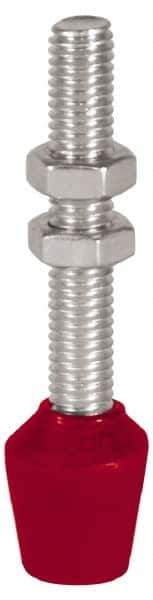 De-Sta-Co - M10 Carbon Steel Cap Tip Clamp Spindle Assembly - 55.12mm Thread Length, 78.99mm OAL, Flat Tip Cap, 1.02" Tip Surface Diam, Use with Toggle Clamps - Exact Tool & Supply