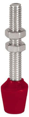 De-Sta-Co - M10 Carbon Steel Cap Tip Clamp Spindle Assembly - 55.12mm Thread Length, 78.99mm OAL, Flat Tip Cap, 1.02" Tip Surface Diam, Use with Toggle Clamps - Exact Tool & Supply