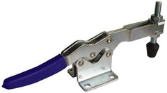 Gibraltar - 750 Lb Holding Capacity, Horizontal Handle, Manual Hold Down Toggle Clamp - 55° Handle Movement, 90° Bar Opening, U-Bar, Flanged Base, Carbon Steel - Exact Tool & Supply