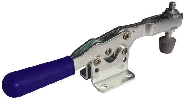 Gibraltar - 150 Lb Holding Capacity, Horizontal Handle, Manual Hold Down Toggle Clamp - 60° Handle Movement, 90° Bar Opening, U-Bar, Flanged Base, Carbon Steel - Exact Tool & Supply