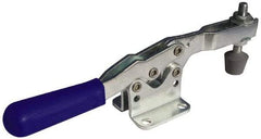 Gibraltar - 150 Lb Holding Capacity, Horizontal Handle, Manual Hold Down Toggle Clamp - 60° Handle Movement, 90° Bar Opening, U-Bar, Flanged Base, Carbon Steel - Exact Tool & Supply