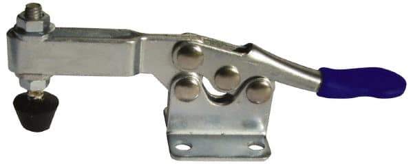 Gibraltar - 200 Lb Holding Capacity, Horizontal Handle, Manual Hold Down Toggle Clamp - 70° Handle Movement, 90° Bar Opening, U-Bar, Flanged Base, Carbon Steel - Exact Tool & Supply