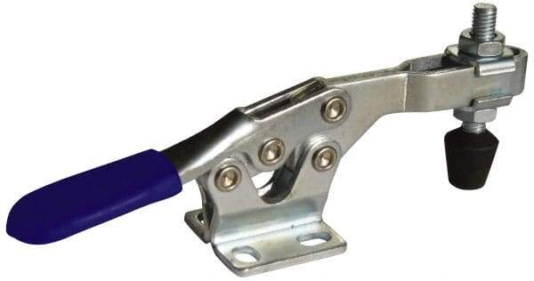 Gibraltar - 500 Lb Holding Capacity, Horizontal Handle, Manual Hold Down Toggle Clamp - 70° Handle Movement, 90° Bar Opening, U-Bar, Flanged Base, Carbon Steel - Exact Tool & Supply
