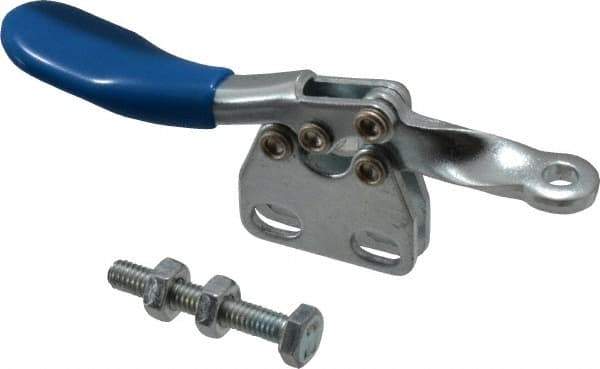 Gibraltar - 60 Lb Holding Capacity, Horizontal Handle, Manual Hold Down Toggle Clamp - 80° Handle Movement, 90° Bar Opening, Solid Bar, Straight Base, Carbon Steel - Exact Tool & Supply