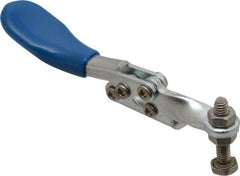 Gibraltar - 60 Lb Holding Capacity, Horizontal Handle, Manual Hold Down Toggle Clamp - 80° Handle Movement, 90° Bar Opening, Solid Bar, Left Flanged Base, Carbon Steel - Exact Tool & Supply