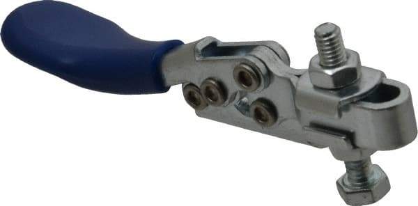 Gibraltar - 60 Lb Holding Capacity, Horizontal Handle, Manual Hold Down Toggle Clamp - 80° Handle Movement, 90° Bar Opening, U-Bar, Left Flanged Base, Carbon Steel - Exact Tool & Supply