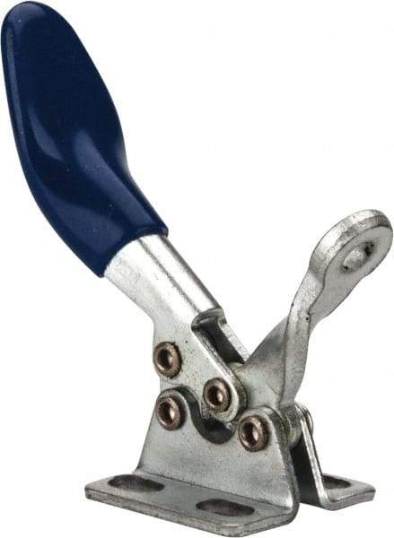 Gibraltar - 60 Lb Holding Capacity, Horizontal Handle, Manual Hold Down Toggle Clamp - 80° Handle Movement, 90° Bar Opening, Solid Bar, Flanged Base, Carbon Steel - Exact Tool & Supply