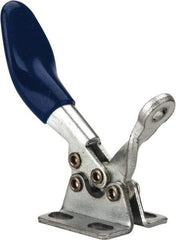 Gibraltar - 60 Lb Holding Capacity, Horizontal Handle, Manual Hold Down Toggle Clamp - 80° Handle Movement, 90° Bar Opening, Solid Bar, Flanged Base, Carbon Steel - Exact Tool & Supply