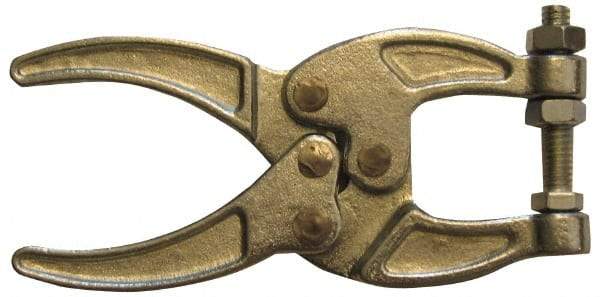 Gibraltar - 200 Lb Load Capacity, 1.13" Throat Depth, 5.13" OAL, Carbon Steel, C Style Plier Clamp - M6x1 Spindle, 2.06" Open Throat Height, Blue Handle - Exact Tool & Supply