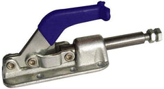 Gibraltar - 2,500 Lb Load Capacity, Flanged Base, Carbon Steel, Standard Straight Line Action Clamp - 6 Mounting Holes, 0.33" Mounting Hole Diam, 0.63" Plunger Diam, Straight Handle - Exact Tool & Supply