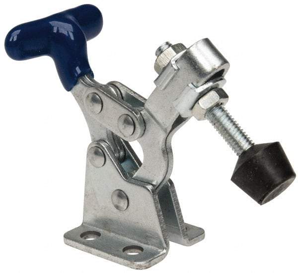 Gibraltar - 150 Lb Holding Capacity, Horizontal Handle, Manual Hold Down Toggle Clamp - 175° Handle Movement, 92° Bar Opening, U-Bar, Flanged Base, Carbon Steel - Exact Tool & Supply