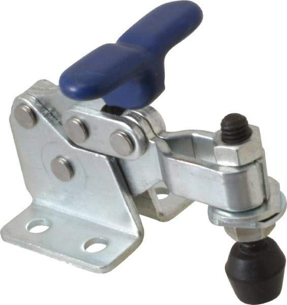 Gibraltar - 350 Lb Holding Capacity, Horizontal Handle, Manual Hold Down Toggle Clamp - 175° Handle Movement, 92° Bar Opening, U-Bar, Flanged Base, Carbon Steel - Exact Tool & Supply