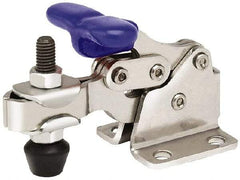 Gibraltar - 150 Lb Holding Capacity, Horizontal Handle, Manual Hold Down Toggle Clamp - 175° Handle Movement, 92° Bar Opening, U-Bar, Flanged Base, Stainless Steel - Exact Tool & Supply