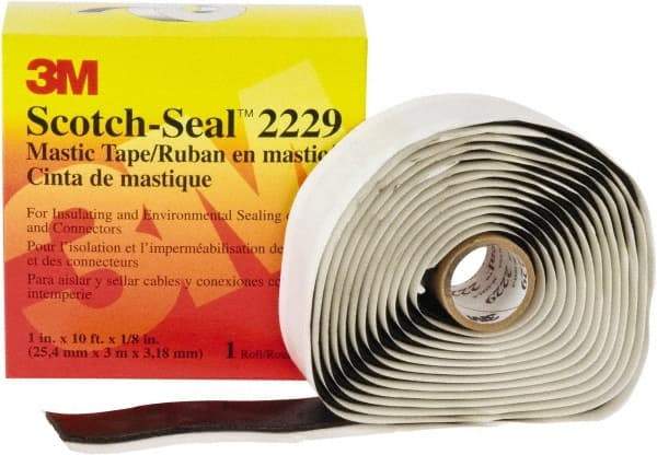 3M - 1" x 10', Black Rubber Electrical Tape - 125 mil Thick - Exact Tool & Supply