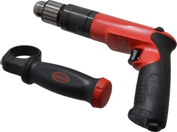 Sioux Tools - 3/8" Reversible Keyed Chuck - Pistol Grip Handle, 1,200 RPM, 14.16 LPS, 30 CFM, 1 hp - Exact Tool & Supply