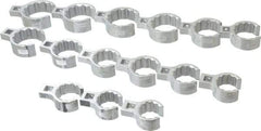 Proto - 15 Piece 1/2" Drive Flare Nut Crowfoot Wrench Set - 1-1/8 to 2", with Clip Rail - Exact Tool & Supply