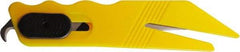 ICT - Fixed Safety Utility Knife - 1" Stainless Steel Blade, Yellow ABS Handle, 2 Blades Included - Exact Tool & Supply