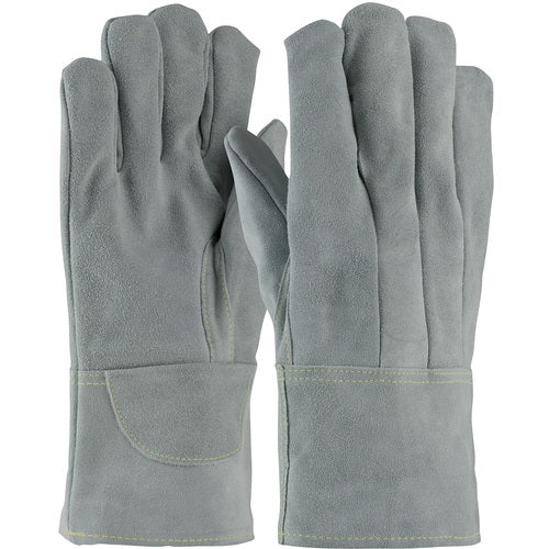 74-SC7104 Welders / Foundry Gloves - Foundry Glove - Hvy Side Split Cow - Wool Lined - Gry. - Sewn w/Kevlar - Exact Tool & Supply