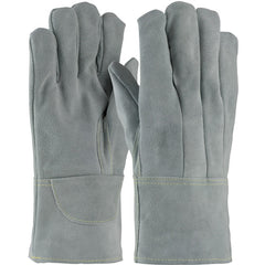 74-SC7104 Welders / Foundry Gloves - Foundry Glove - Hvy Side Split Cow - Wool Lined - Gry. - Sewn w/Kevlar - Exact Tool & Supply