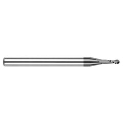 ‎0.04″ Dia. × 1/8″ Shank × 0.12″ DOC × 1-1/2″ OAL, Carbide DLC, Stub|Standard , 2 Flute, Ballnose End Mill - Exact Tool & Supply