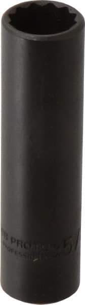 Proto - 5/8", 1/2" Drive, Deep Hand Socket - 12 Points, 3-1/4" OAL, Alloy Steel, Black Finish - Exact Tool & Supply