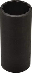 Proto - 1-1/8", 1/2" Drive, Deep Hand Socket - 12 Points, 3-1/4" OAL, Alloy Steel, Black Finish - Exact Tool & Supply