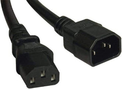 Tripp-Lite - 10', 14/3 Gauge/Conductors, Black Indoor Replacement Cord - 0 Receptacles, 15 Amps, 120 VAC, UL SJT, NEMA IEC-320 - Exact Tool & Supply