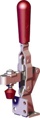 De-Sta-Co - 375 Lb Holding Capacity, Vertical Handle, Manual Hold Down Toggle Clamp - 56° Handle Movement, 96° Bar Opening, U-Bar, Flanged Base, Carbon Steel - Exact Tool & Supply