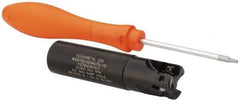 Kennametal - 3/4" Cut Diam, 0.398" Max Depth of Cut, 3/4" Shank Diam, 3.13" OAL, Indexable Square Shoulder End Mill - EC10.., EP10.. Inserts, Weldon Shank, 0° Lead Angle, Through Coolant - Exact Tool & Supply