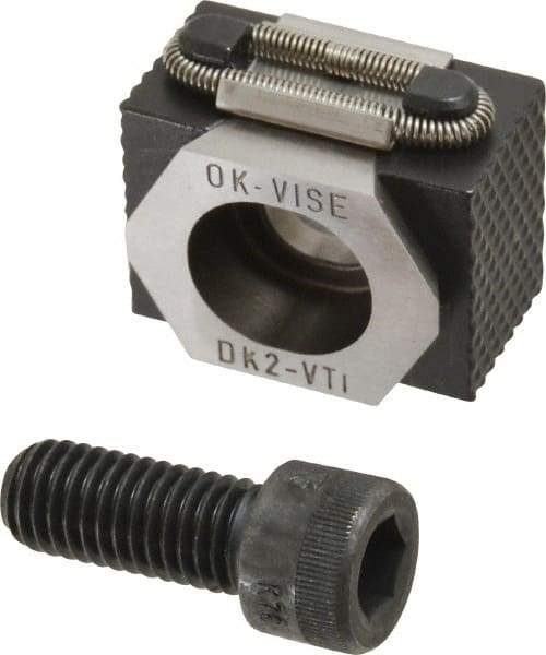 Mitee-Bite - 14,500 Lb Holding Force Single Vise Wedge Clamp - 1.65" Wide x 1.18" Deep x 0.87" High Base, 48 to 52 HRC, 1.65 to 1.93" Jaw Spread, 110 Lb/Ft Torque, 1/2-13 Screw Thread - Exact Tool & Supply