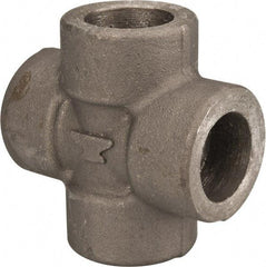 Made in USA - Size 1/2", Class 3,000, Forged Carbon Steel Black Pipe Cross - 3,000 psi, Socket Weld End Connection - Exact Tool & Supply