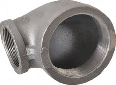 Made in USA - Size 3 x 2", Class 150, Malleable Iron Black Pipe Reducing Elbow - 300 psi, Threaded End Connection - Exact Tool & Supply