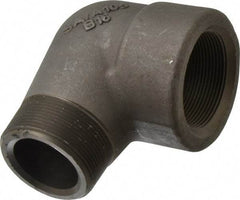 Made in USA - Size 2", Class 3,000, Forged Carbon Steel Black Pipe 90° Street Elbow - 3,000 psi, Threaded End Connection - Exact Tool & Supply