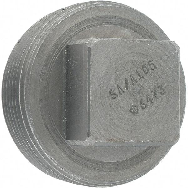 Made in USA - Size 2-1/2", Class 3,000, Forged Carbon Steel Black Pipe Square Plug - 3,000 psi, Threaded End Connection - Exact Tool & Supply