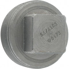 Made in USA - Size 2-1/2", Class 3,000, Forged Carbon Steel Black Pipe Square Plug - 3,000 psi, Threaded End Connection - Exact Tool & Supply