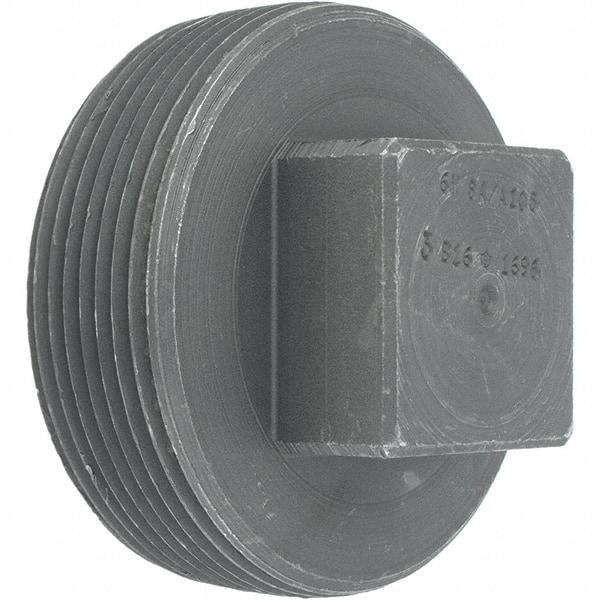 Made in USA - Size 3", Class 3,000, Forged Carbon Steel Black Pipe Square Plug - 3,000 psi, Threaded End Connection - Exact Tool & Supply