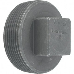 Made in USA - Size 3", Class 3,000, Forged Carbon Steel Black Pipe Square Plug - 3,000 psi, Threaded End Connection - Exact Tool & Supply