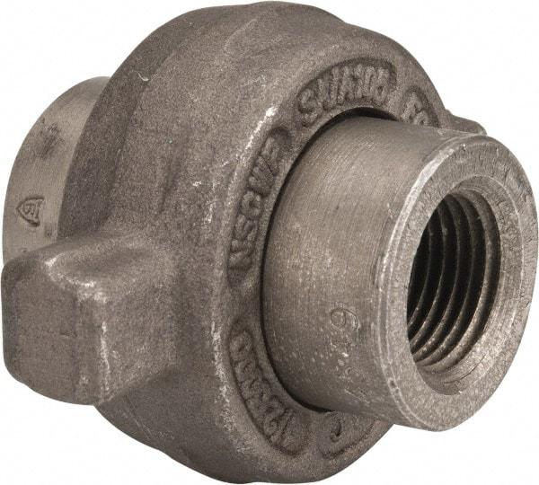 Made in USA - Size 1/2", Class 3,000, Forged Carbon Steel Black Pipe Lug Union - 3,000 psi, Threaded End Connection - Exact Tool & Supply