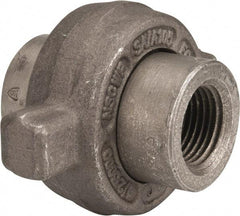 Made in USA - Size 1/2", Class 3,000, Forged Carbon Steel Black Pipe Lug Union - 3,000 psi, Threaded End Connection - Exact Tool & Supply