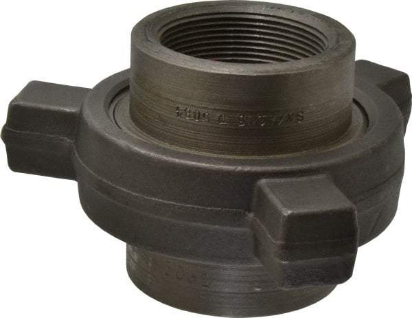 Made in USA - Size 2", Class 3,000, Forged Carbon Steel Black Pipe Lug Union - 3,000 psi, Threaded End Connection - Exact Tool & Supply