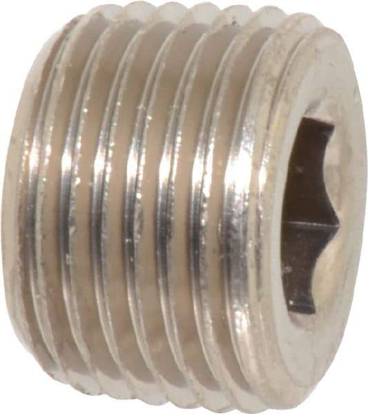 Value Collection - 3/8" Internal Pipe, Brass Countersunk Plug - MNPT - Exact Tool & Supply