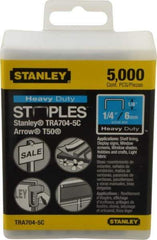 Stanley - 27/64" Wide Galvanized Steel Heavy Duty Power Crown Staples - 1/4" Leg Length - Exact Tool & Supply