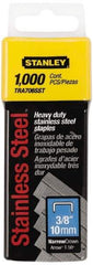 Stanley - 27/64" Wide Stainless Steel Narrow Crown Staples - 3/8" Leg Length - Exact Tool & Supply
