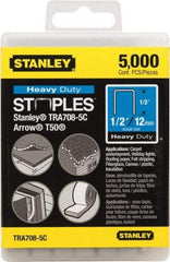 Stanley - 27/64" Wide Galvanized Steel Heavy Duty Power Crown Staples - 1/2" Leg Length - Exact Tool & Supply