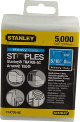 Stanley - 27/64" Wide Galvanized Steel Heavy Duty Power Crown Staples - 5/16" Leg Length - Exact Tool & Supply