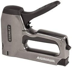 Stanley - Manual Brad Nailer/Staple Gun - 1/4, 5/16, 3/8, 1/2, 9/16, 1/2, 5/8, 9/16" Staples, Silver, Aluminum - Exact Tool & Supply