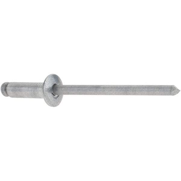 Stanley - Button Head Aluminum Color Coded Blind Rivet - Aluminum Mandrel, 0.188" to 1/4" Grip, 1/4" Head Diam, 0.125" to 0.133" Hole Diam, 0.4" Length Under Head, 1/8" Body Diam - Exact Tool & Supply