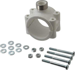 Value Collection - 2 x 1/2" PVC Plastic Pipe Clamp On Saddle with EPDM O-Ring - Schedule 40, Pipe O.D. x SR Fipt End Connections - Exact Tool & Supply
