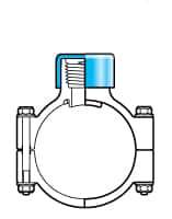 Value Collection - 6 x 2" CPVC Plastic Pipe Clamp On Saddle with Viton O-Ring - Schedule 80, Pipe O.D. x SR Fipt End Connections - Exact Tool & Supply