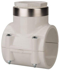 Value Collection - 4 x 2-1/2" PVC Plastic Pipe Clamp On Saddle with EPDM O-Ring - Schedule 40, Pipe O.D. x SR Fipt End Connections - Exact Tool & Supply